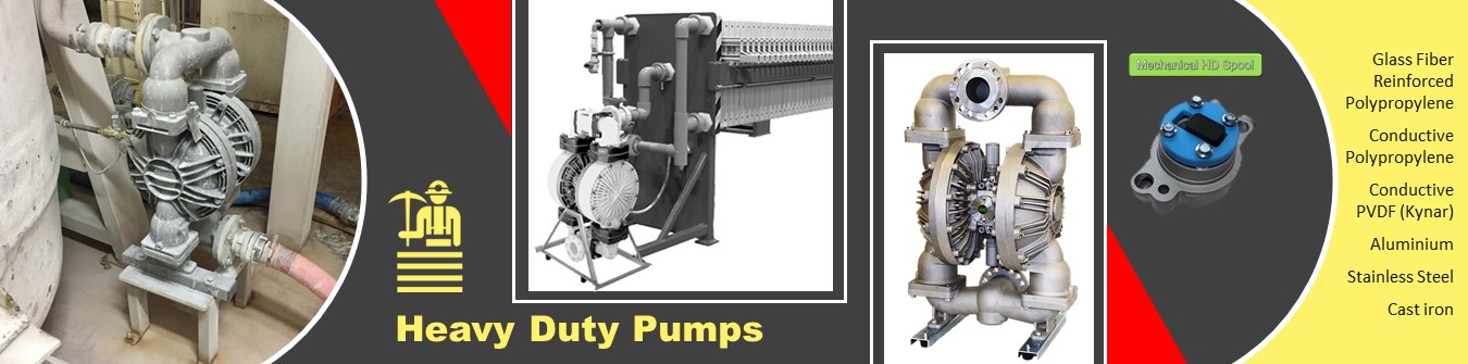 Diaphragm pump YTS in ceramic plant, in filter press. Air valve. Sanitary pump. High pressure pump