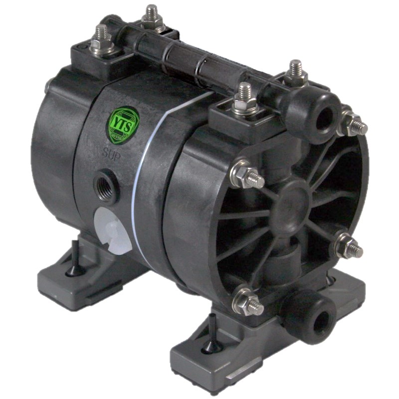 1/4" YTS Pure Polypropylene, PVDF, PTFE, ATEX Diaphragm Pumps D050. Options –Drum Pump, Split Manifold, Solenoid Controlled