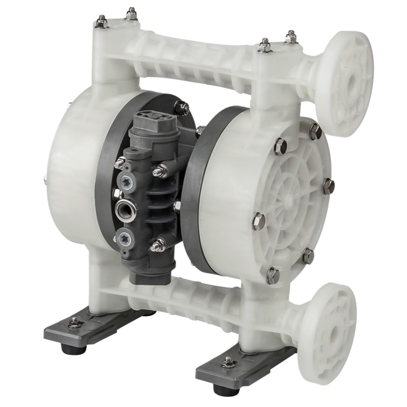 1" YTS Pure Polypropylene, PVDF, PTFE, ATEX Diaphragm Pumps D250. Options –Drum Pump, Split Manifold, Solenoid Controlled