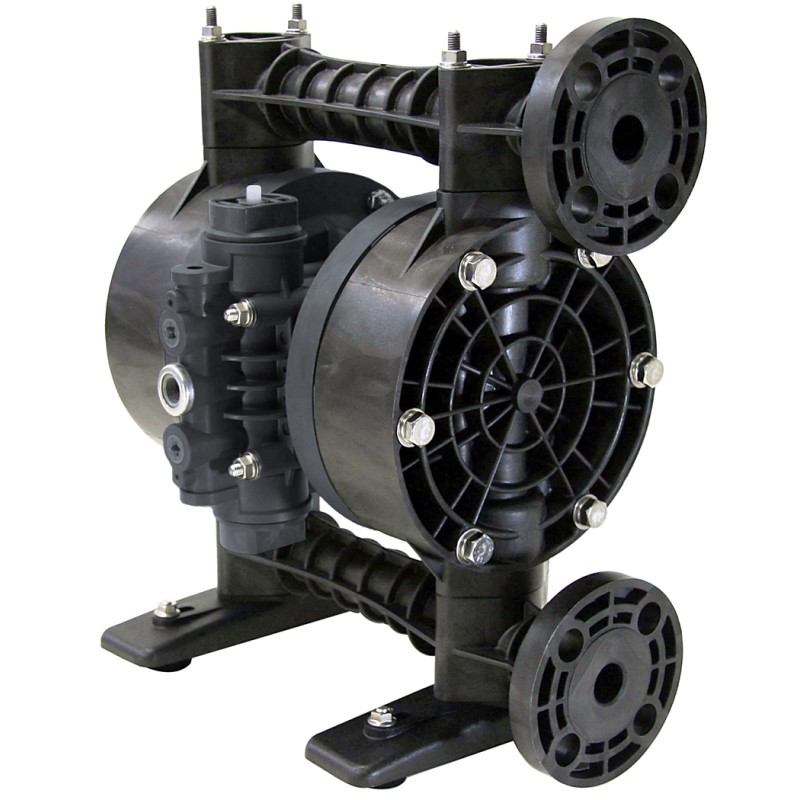 1" YTS Pure Polypropylene, PVDF, PTFE, ATEX Diaphragm Pumps D250. Options –Drum Pump, Split Manifold, Solenoid Controlled