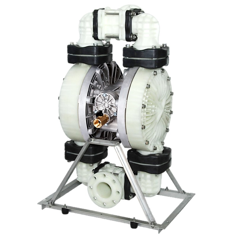 3" YTS Pure Polypropylene, PVDF, PTFE, ATEX Diaphragm Pumps D800. Options –Drum Pump, Split Manifold, Solenoid Controlled