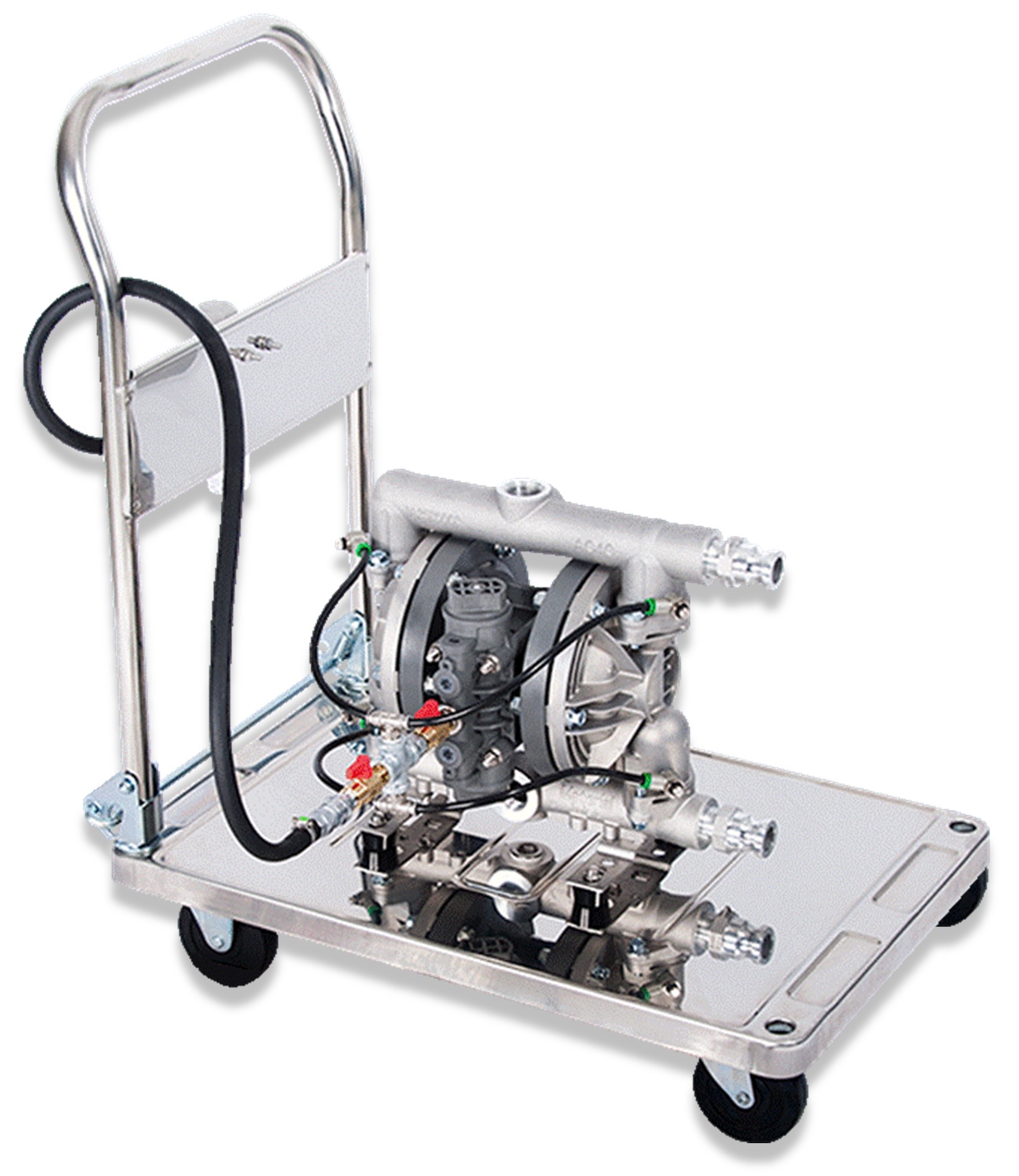 Sanitary trolley 4 wheel for diaphragm pumps from yts